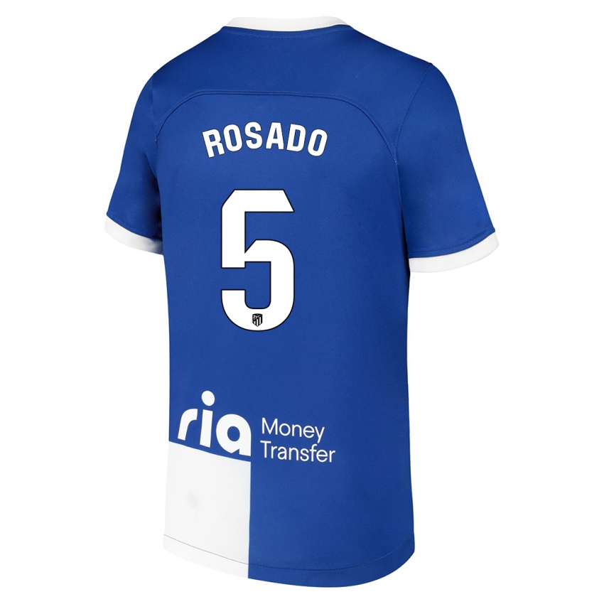 Niño Camiseta Diego Rosado #5 Azul Blanco 2ª Equipación 2023/24 La Camisa Argentina