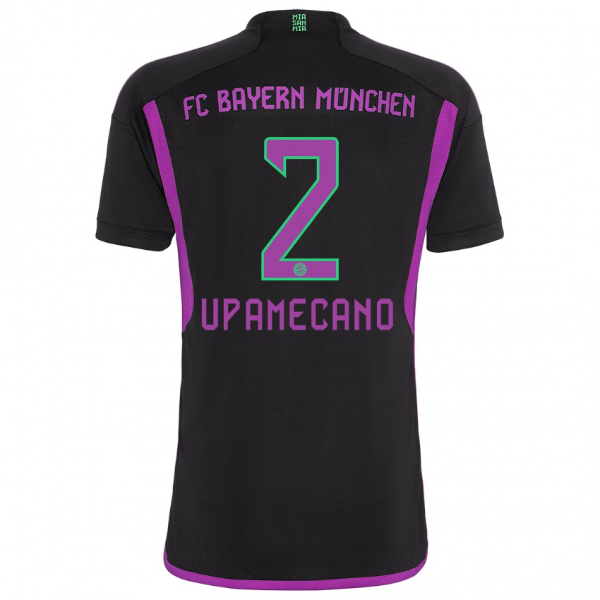 Niño Camiseta Dayot Upamecano #2 Negro 2ª Equipación 2023/24 La Camisa Argentina