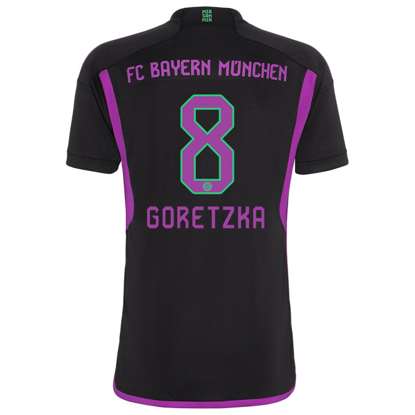 Niño Camiseta Leon Goretzka #8 Negro 2ª Equipación 2023/24 La Camisa Argentina
