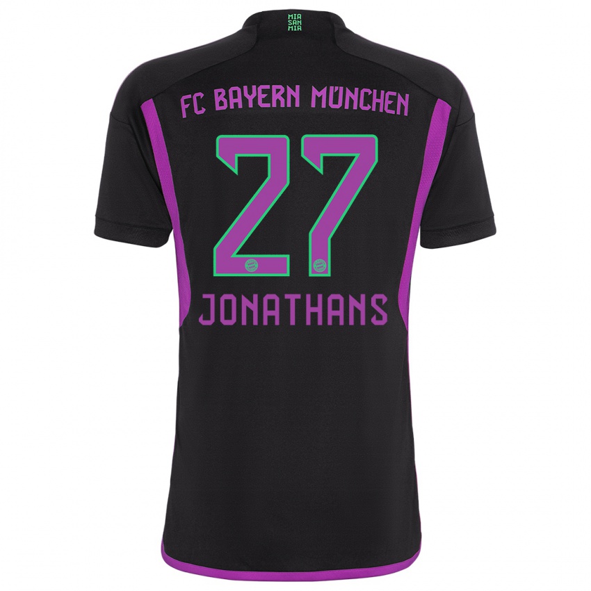 Niño Camiseta David Jonathans #27 Negro 2ª Equipación 2023/24 La Camisa Argentina