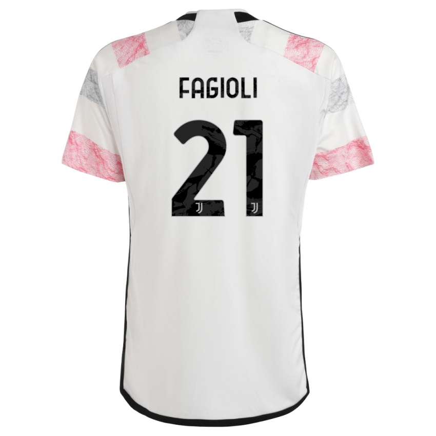 Niño Camiseta Nicolo Fagioli #21 Blanco Rosa 2ª Equipación 2023/24 La Camisa Argentina