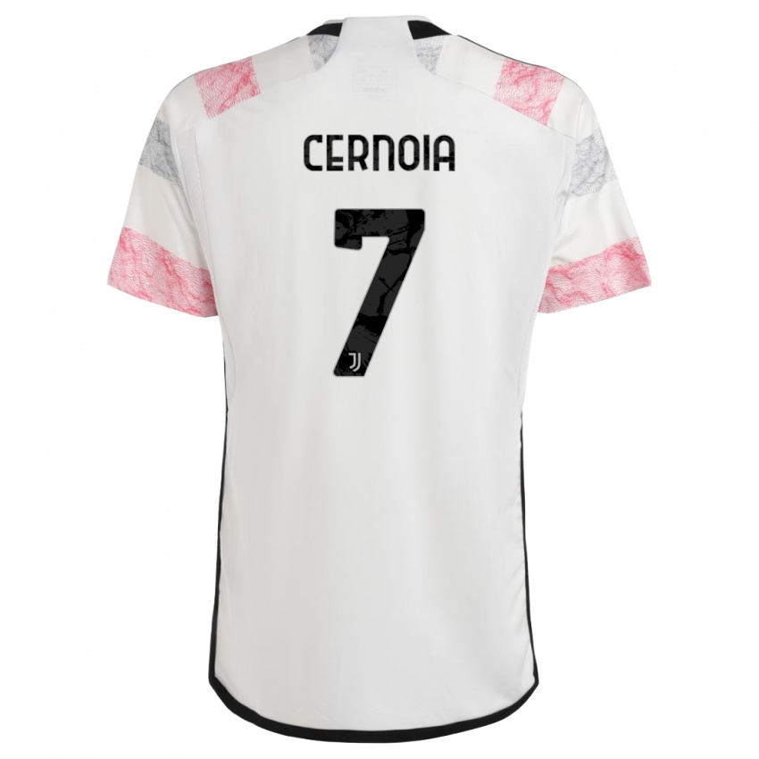 Niño Camiseta Valentina Cernoia #7 Blanco Rosa 2ª Equipación 2023/24 La Camisa Argentina