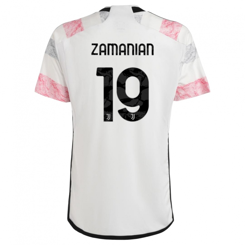Niño Camiseta Annahita Zamanian #19 Blanco Rosa 2ª Equipación 2023/24 La Camisa Argentina