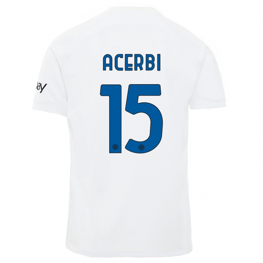 Niño Camiseta Francesco Acerbi #15 Blanco 2ª Equipación 2023/24 La Camisa Argentina
