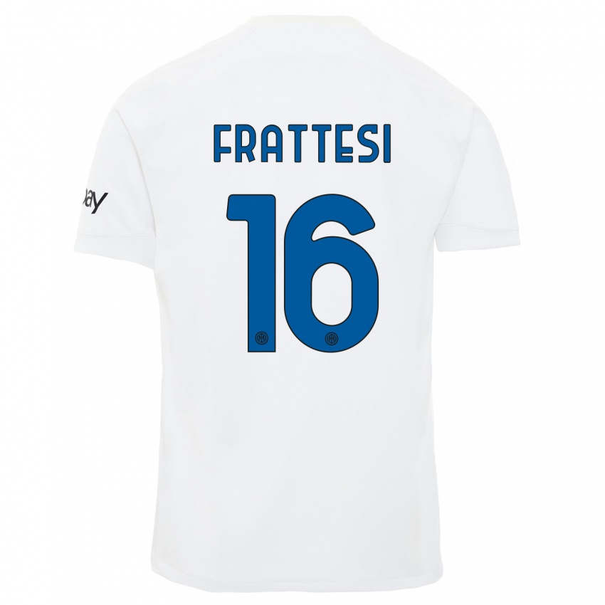 Niño Camiseta Davide Frattesi #16 Blanco 2ª Equipación 2023/24 La Camisa Argentina