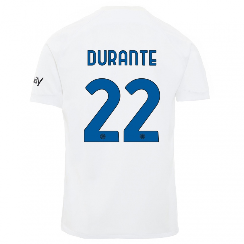 Niño Camiseta Francesca Durante #22 Blanco 2ª Equipación 2023/24 La Camisa Argentina