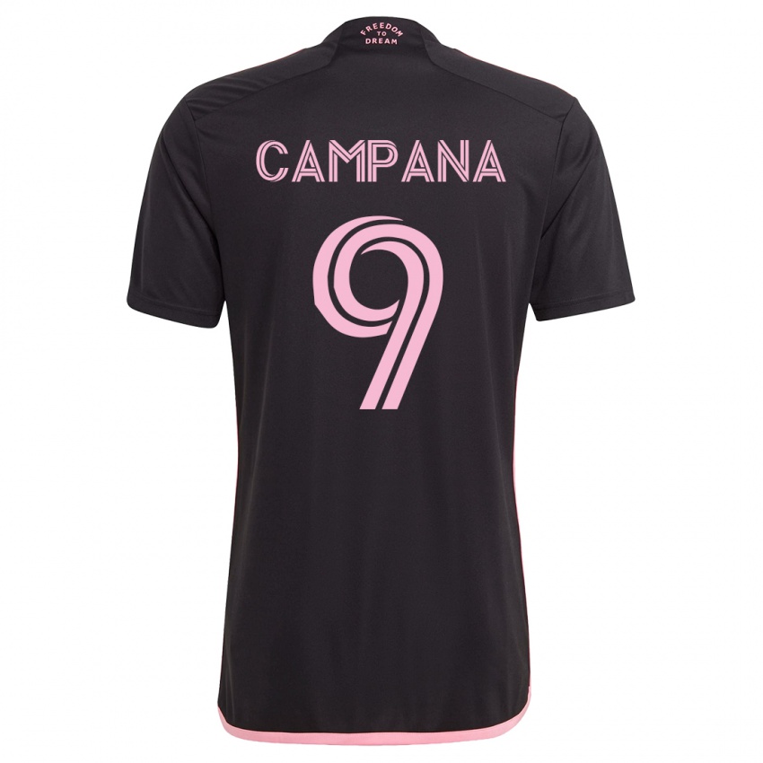 Niño Camiseta Leonardo Campana #9 Negro 2ª Equipación 2023/24 La Camisa Argentina