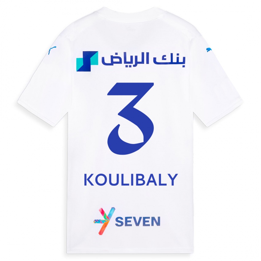 Niño Camiseta Kalidou Koulibaly #3 Blanco 2ª Equipación 2023/24 La Camisa Argentina