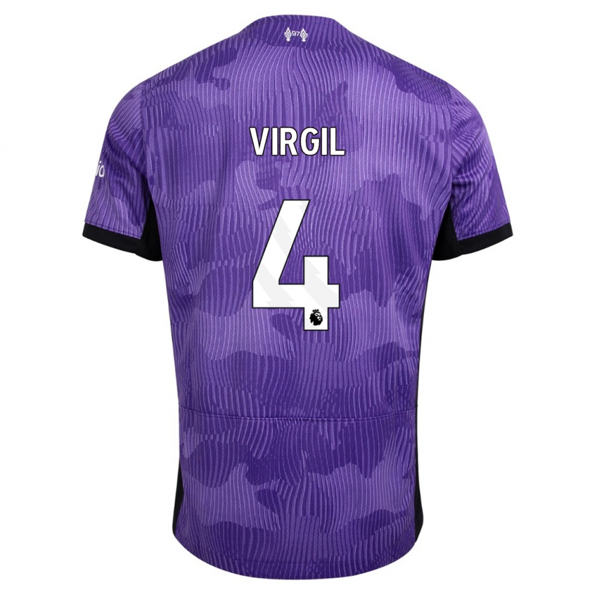 Niño Camiseta Virgil Van Dijk #4 Púrpura Equipación Tercera 2023/24 La Camisa Argentina