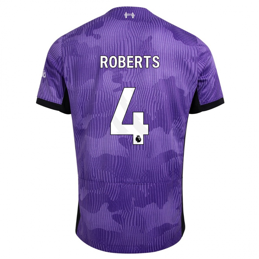 Niño Camiseta Rhiannon Roberts #4 Púrpura Equipación Tercera 2023/24 La Camisa Argentina