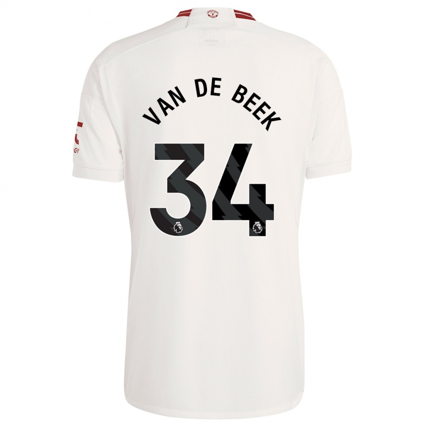 Niño Camiseta Donny Van De Beek #34 Blanco Equipación Tercera 2023/24 La Camisa Argentina