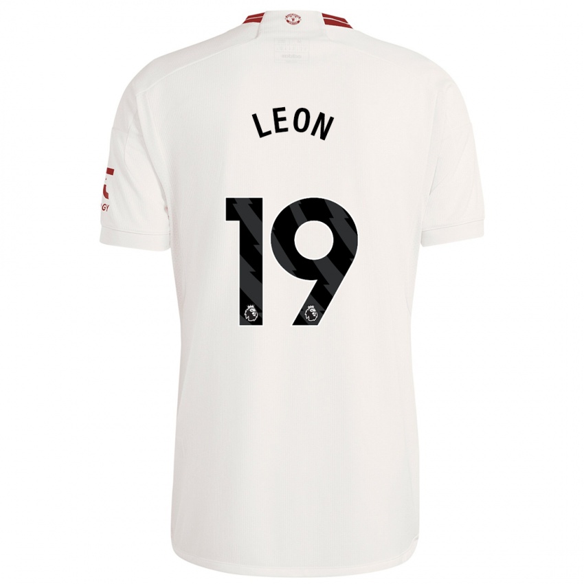 Niño Camiseta Adriana Leon #19 Blanco Equipación Tercera 2023/24 La Camisa Argentina