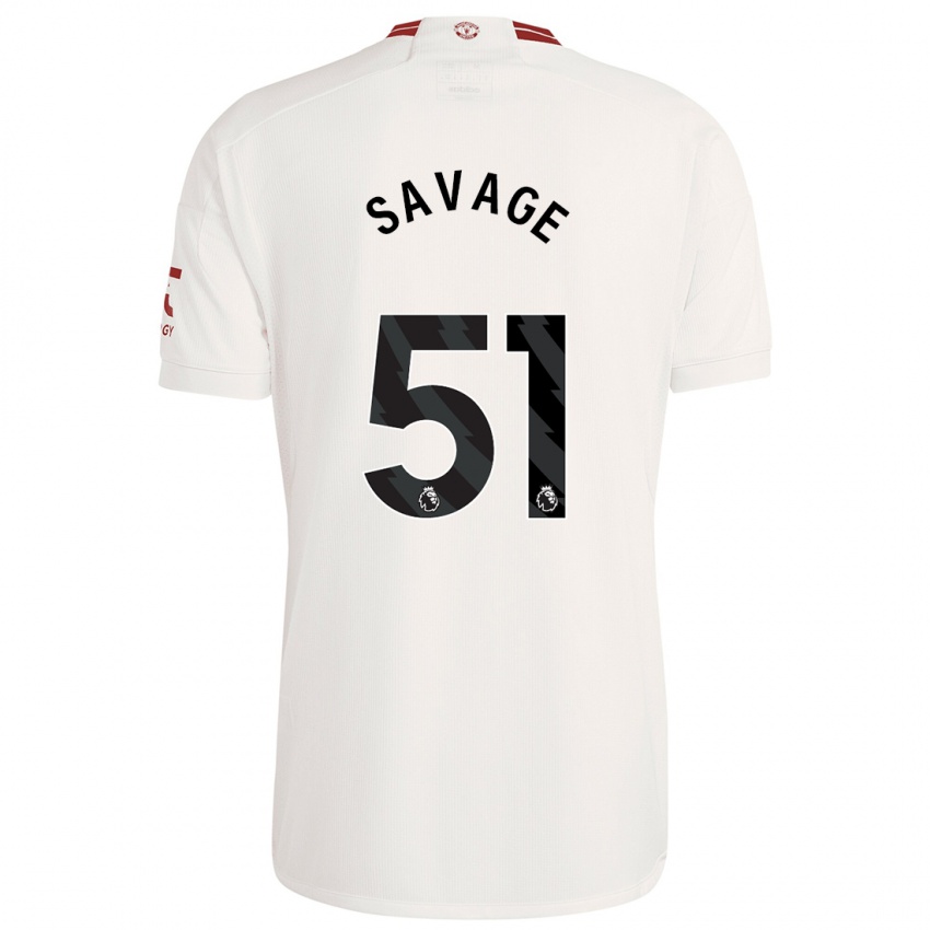 Niño Camiseta Charlie Savage #51 Blanco Equipación Tercera 2023/24 La Camisa Argentina