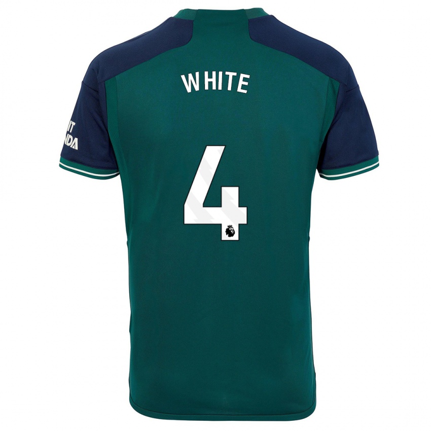 Niño Camiseta Ben White #4 Verde Equipación Tercera 2023/24 La Camisa Argentina