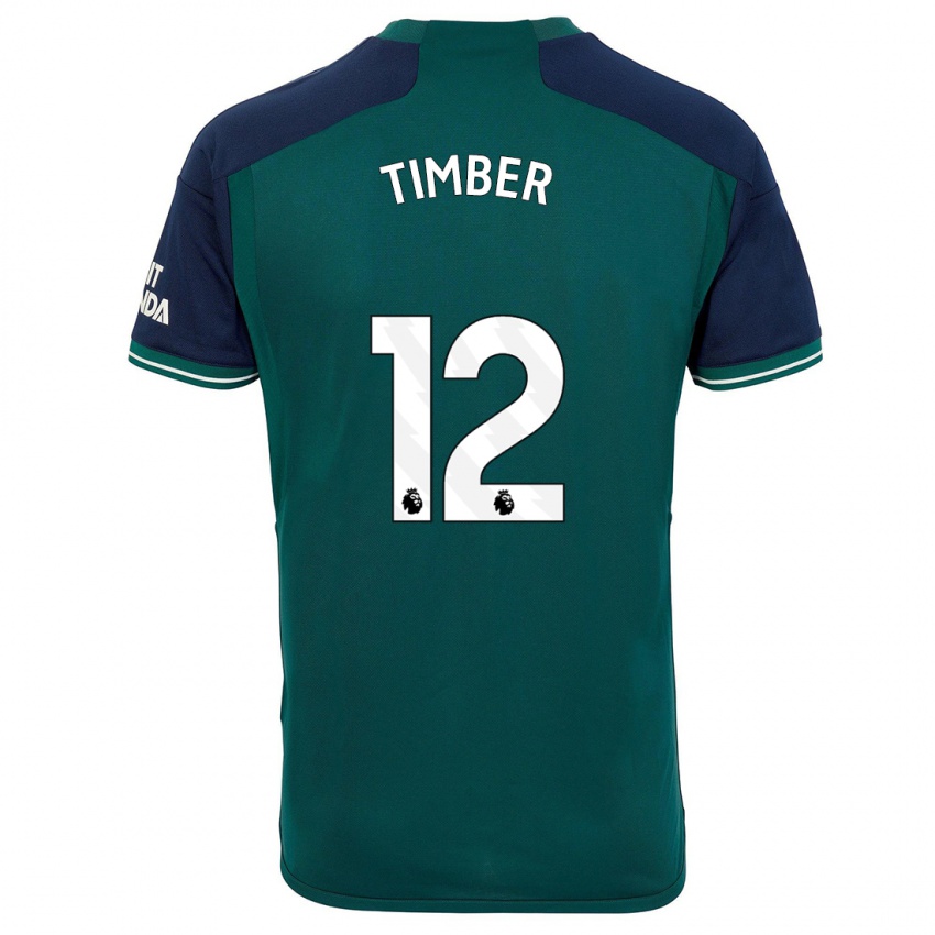 Niño Camiseta Jurrien Timber #12 Verde Equipación Tercera 2023/24 La Camisa Argentina