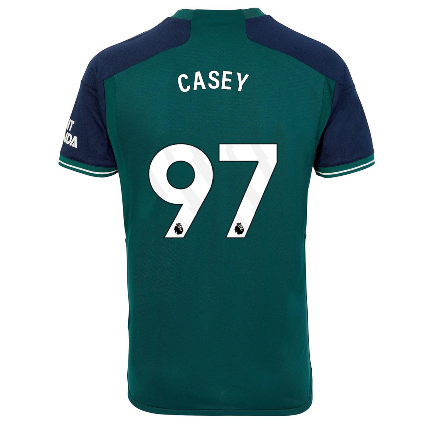 Niño Camiseta Dan Casey #97 Verde Equipación Tercera 2023/24 La Camisa Argentina