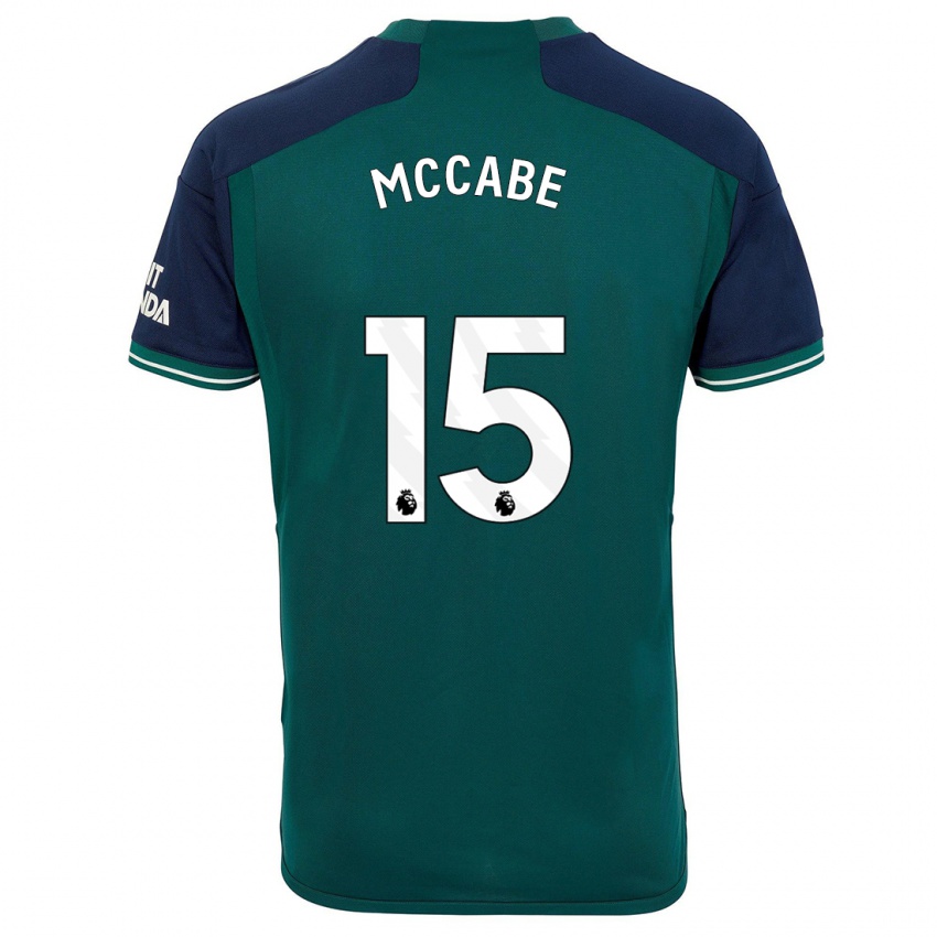 Niño Camiseta Katie Mccabe #15 Verde Equipación Tercera 2023/24 La Camisa Argentina