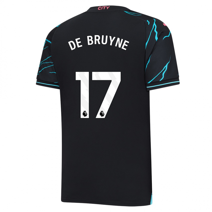 Niño Camiseta Kevin De Bruyne #17 Azul Oscuro Equipación Tercera 2023/24 La Camisa Argentina