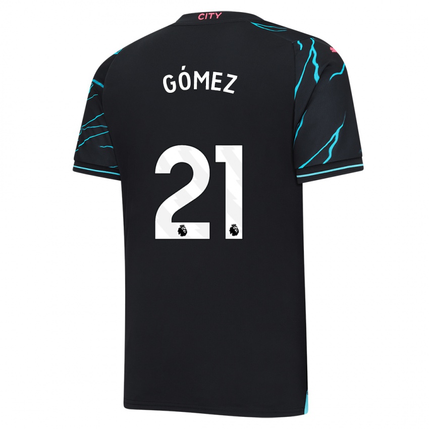 Niño Camiseta Sergio Gómez #21 Azul Oscuro Equipación Tercera 2023/24 La Camisa Argentina