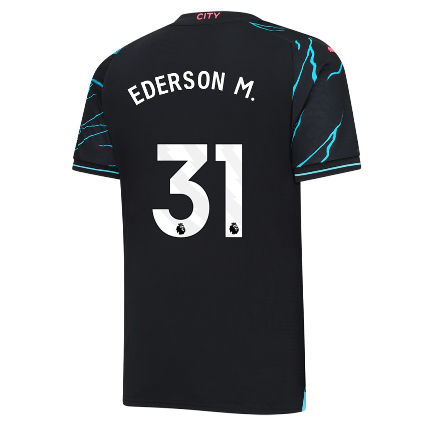 Niño Camiseta Ederson Moraes #31 Azul Oscuro Equipación Tercera 2023/24 La Camisa Argentina