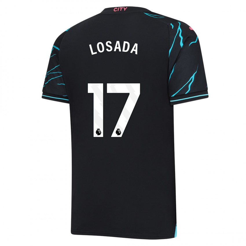 Niño Camiseta Vicky Losada #17 Azul Oscuro Equipación Tercera 2023/24 La Camisa Argentina