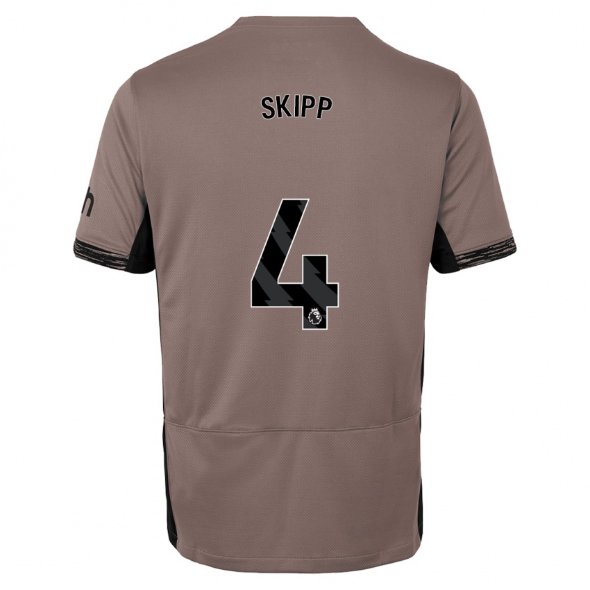 Niño Camiseta Oliver Skipp #4 Beige Obscuro Equipación Tercera 2023/24 La Camisa Argentina