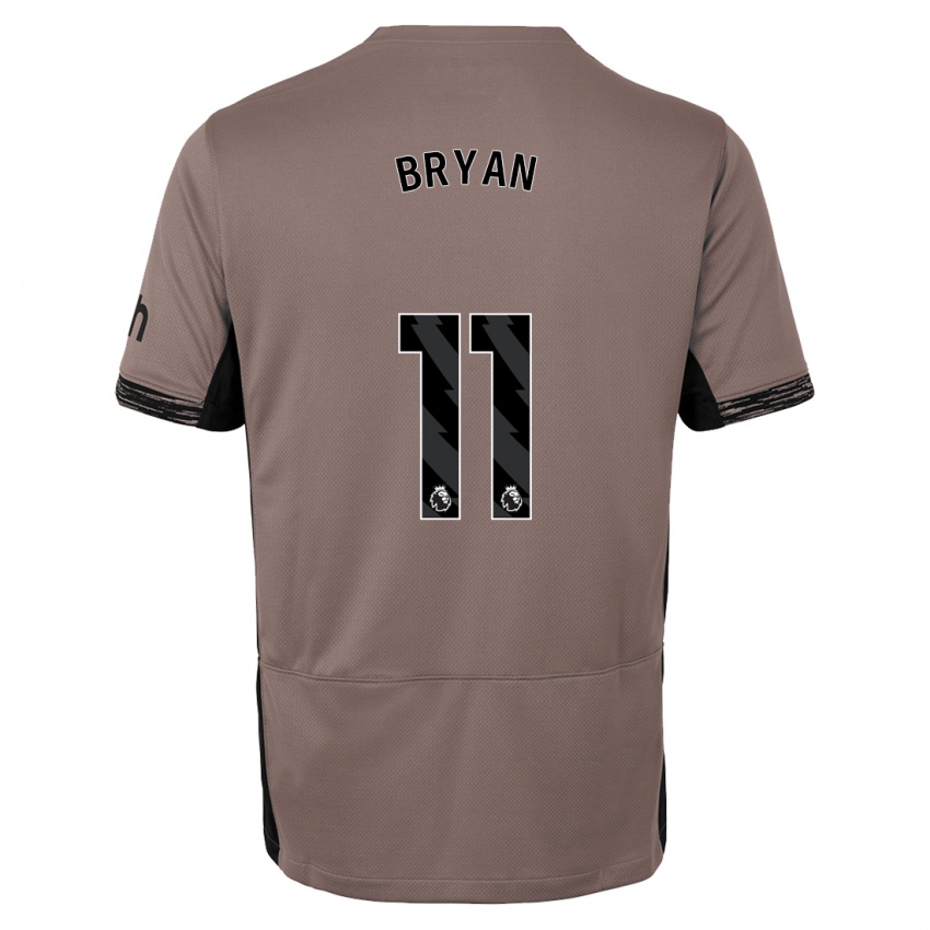 Niño Camiseta Bryan Gil #11 Beige Obscuro Equipación Tercera 2023/24 La Camisa Argentina