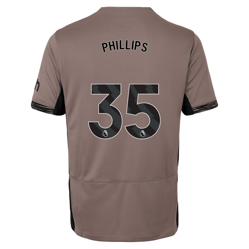 Niño Camiseta Ashley Phillips #35 Beige Obscuro Equipación Tercera 2023/24 La Camisa Argentina