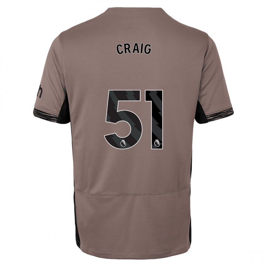 Niño Camiseta Matthew Craig #51 Beige Obscuro Equipación Tercera 2023/24 La Camisa Argentina