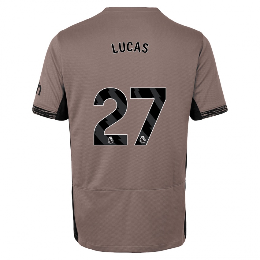 Niño Camiseta Lucas Moura #27 Beige Obscuro Equipación Tercera 2023/24 La Camisa Argentina