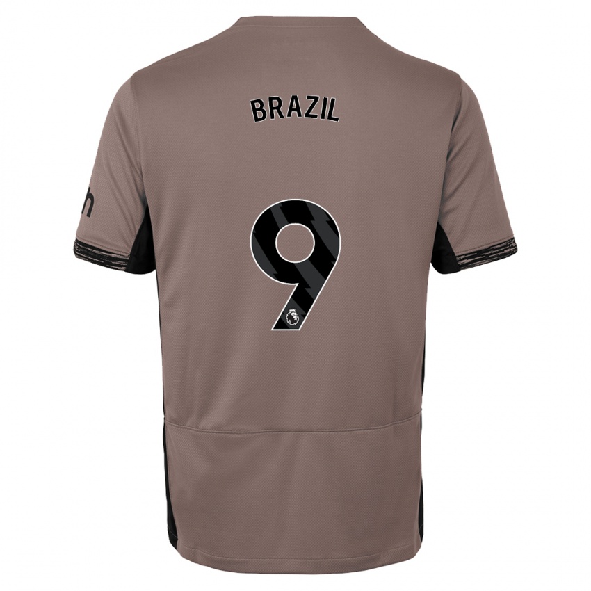 Niño Camiseta Ellie Brazil #9 Beige Obscuro Equipación Tercera 2023/24 La Camisa Argentina