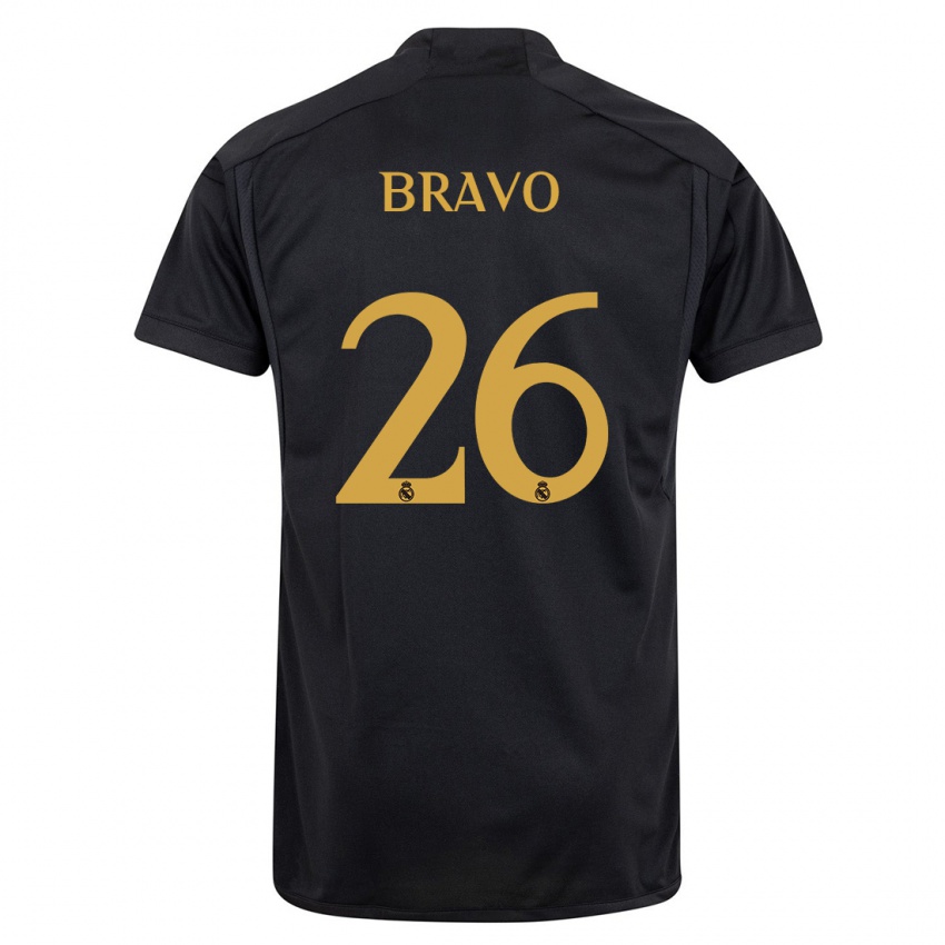 Niño Camiseta Iker Bravo #26 Negro Equipación Tercera 2023/24 La Camisa Argentina