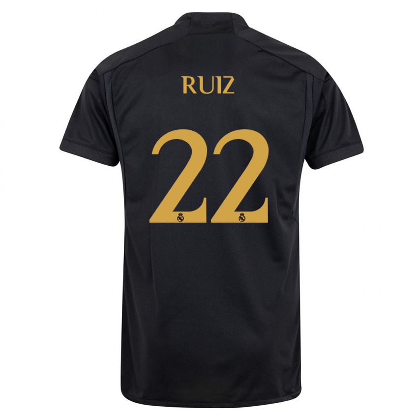 Niño Camiseta Ferran Ruiz #22 Negro Equipación Tercera 2023/24 La Camisa Argentina