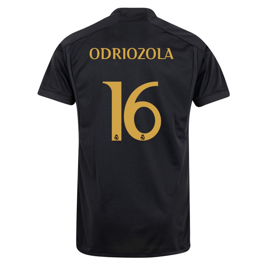 Niño Camiseta Alvaro Odriozola #16 Negro Equipación Tercera 2023/24 La Camisa Argentina