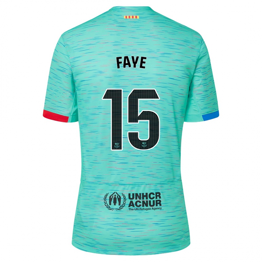 Niño Camiseta Mikayil Faye #15 Aguamarina Clara Equipación Tercera 2023/24 La Camisa Argentina