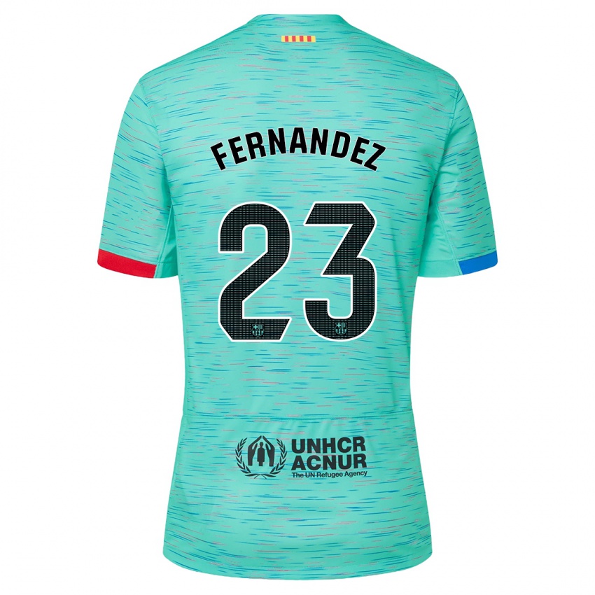 Niño Camiseta Pelayo Fernandez #23 Aguamarina Clara Equipación Tercera 2023/24 La Camisa Argentina