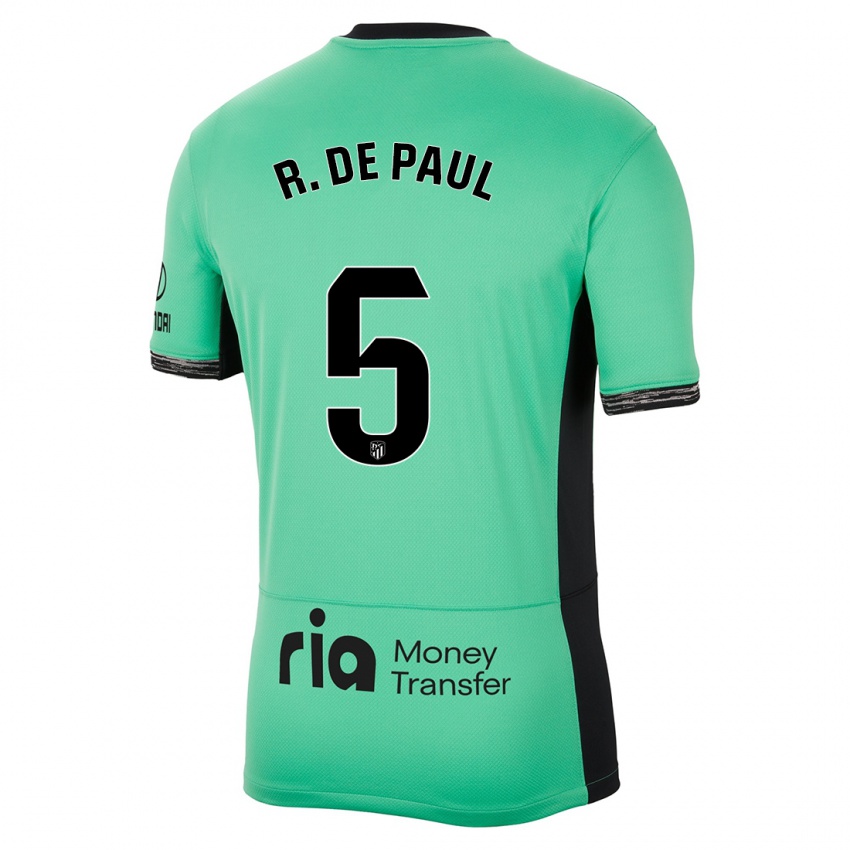 Niño Camiseta Rodrigo De Paul #5 Primavera Verde Equipación Tercera 2023/24 La Camisa Argentina