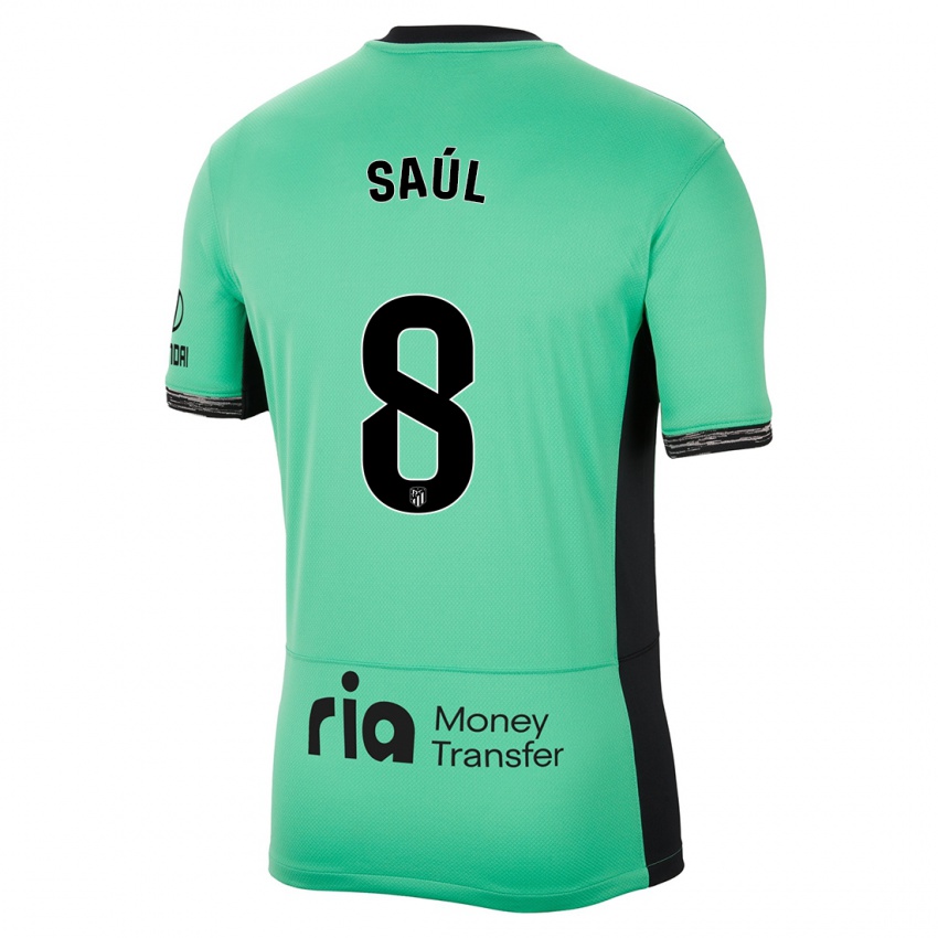 Niño Camiseta Saul Niguez #8 Primavera Verde Equipación Tercera 2023/24 La Camisa Argentina