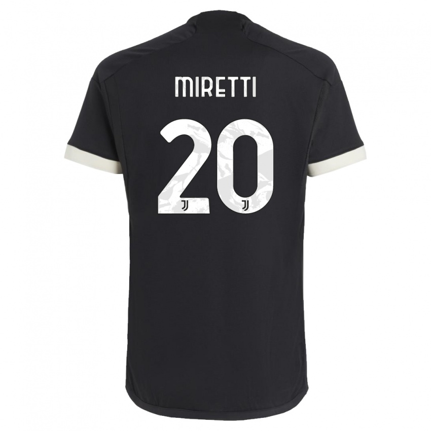 Niño Camiseta Fabio Miretti #20 Negro Equipación Tercera 2023/24 La Camisa Argentina