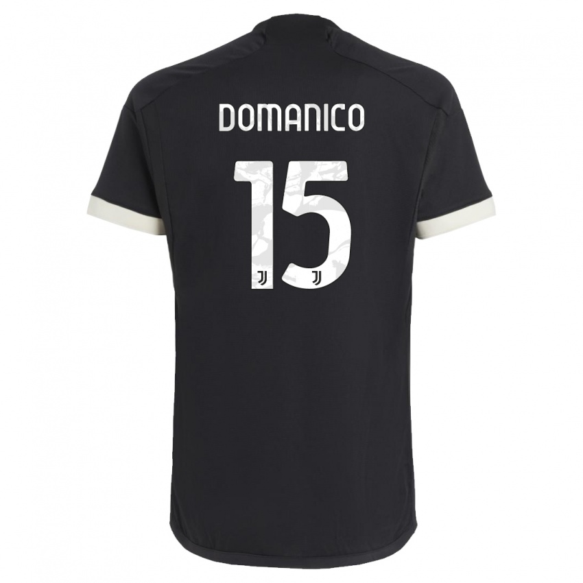 Niño Camiseta Saverio Domanico #15 Negro Equipación Tercera 2023/24 La Camisa Argentina