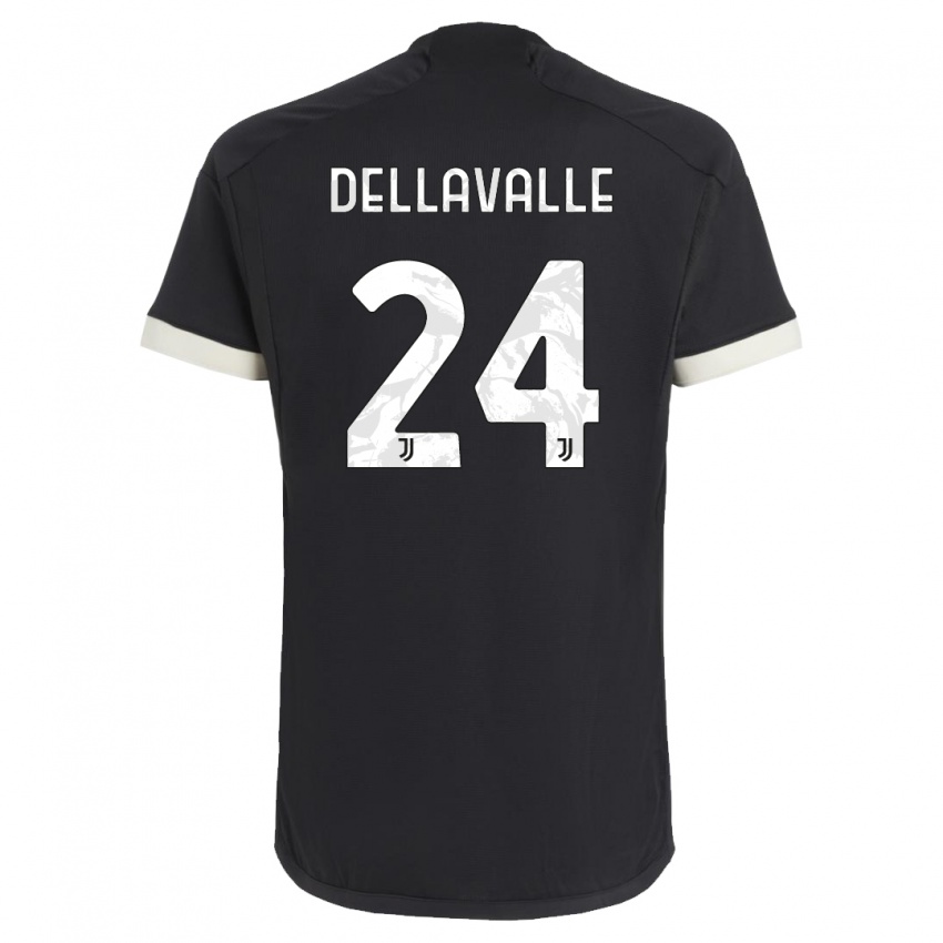 Niño Camiseta Lorenzo Dellavalle #24 Negro Equipación Tercera 2023/24 La Camisa Argentina