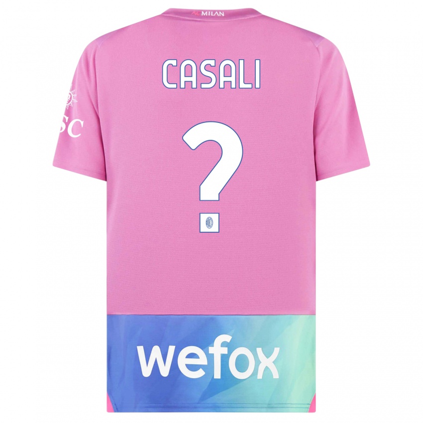 Niño Camiseta Michele Casali #0 Rosado Morado Equipación Tercera 2023/24 La Camisa Argentina