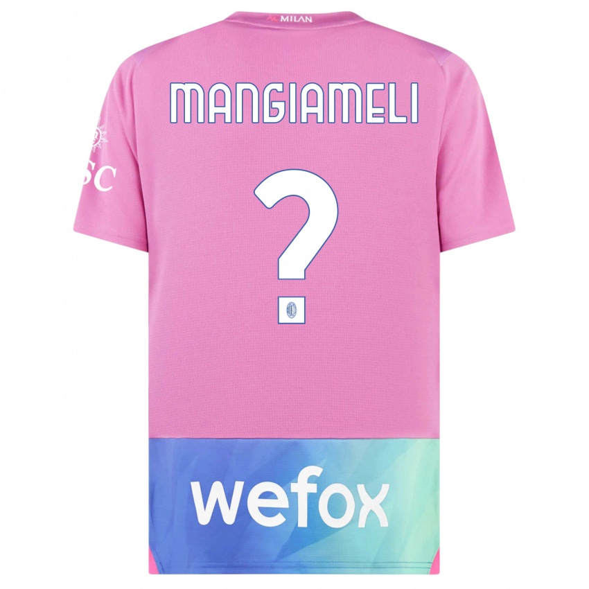 Niño Camiseta Federico Mangiameli #0 Rosado Morado Equipación Tercera 2023/24 La Camisa Argentina