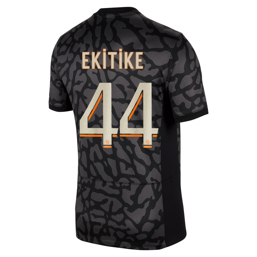 Niño Camiseta Hugo Ekitike #44 Negro Equipación Tercera 2023/24 La Camisa Argentina