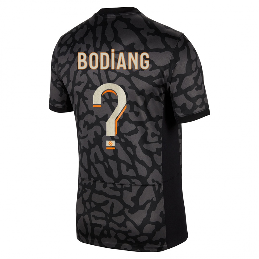 Niño Camiseta Moutanabi Bodiang #0 Negro Equipación Tercera 2023/24 La Camisa Argentina