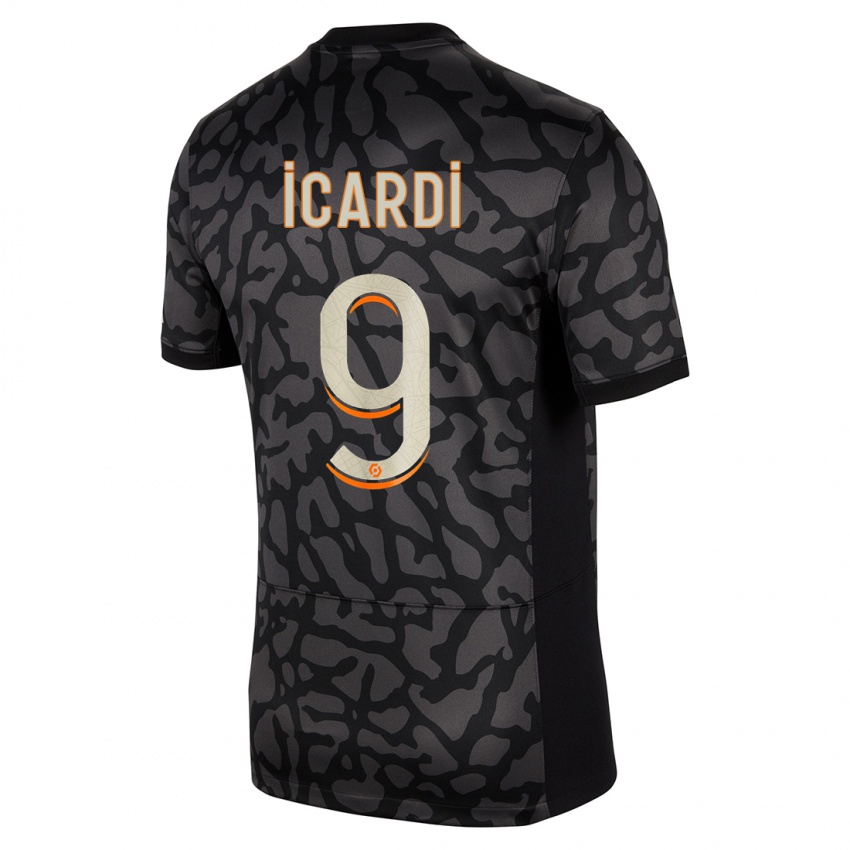 Niño Camiseta Mauro Icardi #9 Negro Equipación Tercera 2023/24 La Camisa Argentina