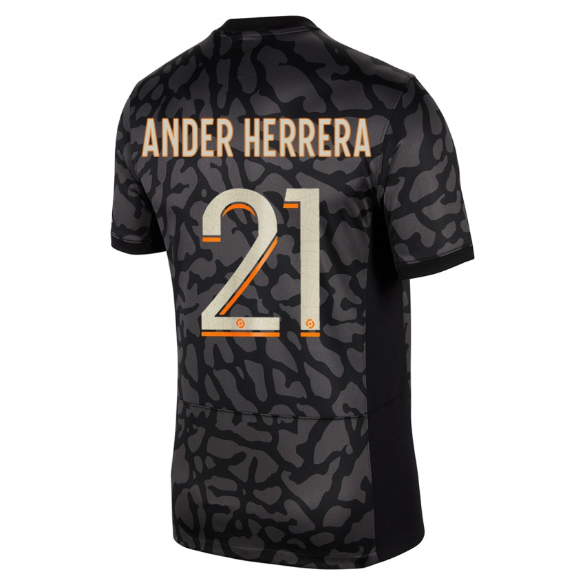 Niño Camiseta Ander Herrera #21 Negro Equipación Tercera 2023/24 La Camisa Argentina