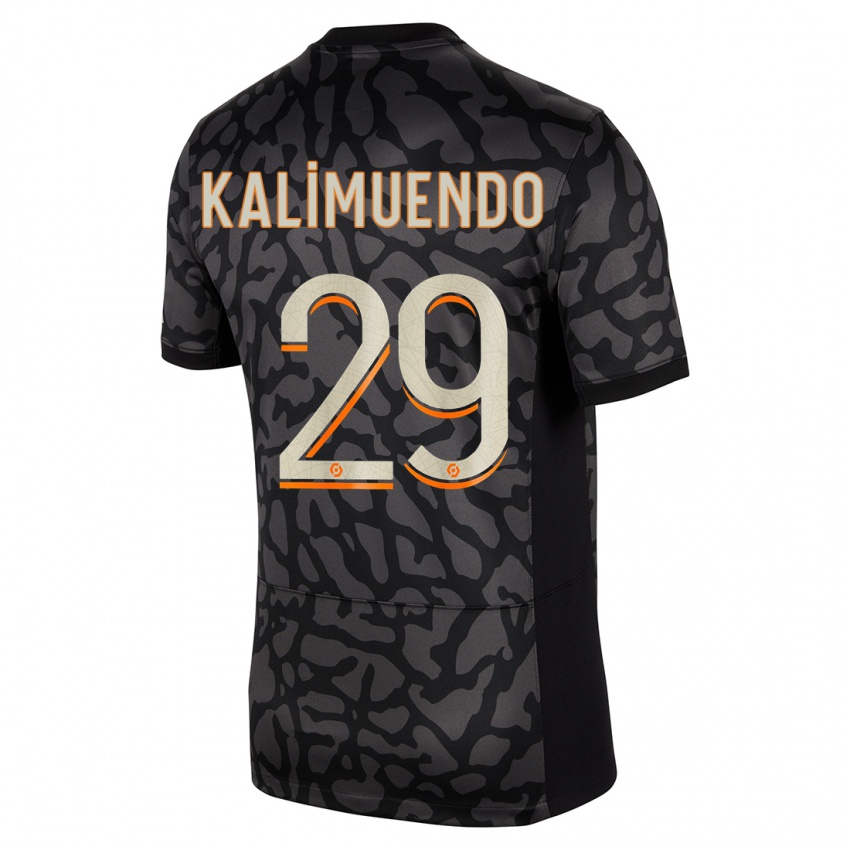 Niño Camiseta Arnaud Kalimuendo #29 Negro Equipación Tercera 2023/24 La Camisa Argentina