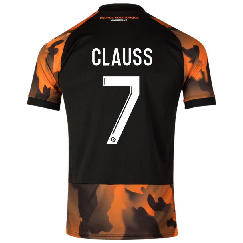 Niño Camiseta Jonathan Clauss #7 Negro Naranja Equipación Tercera 2023/24 La Camisa Argentina