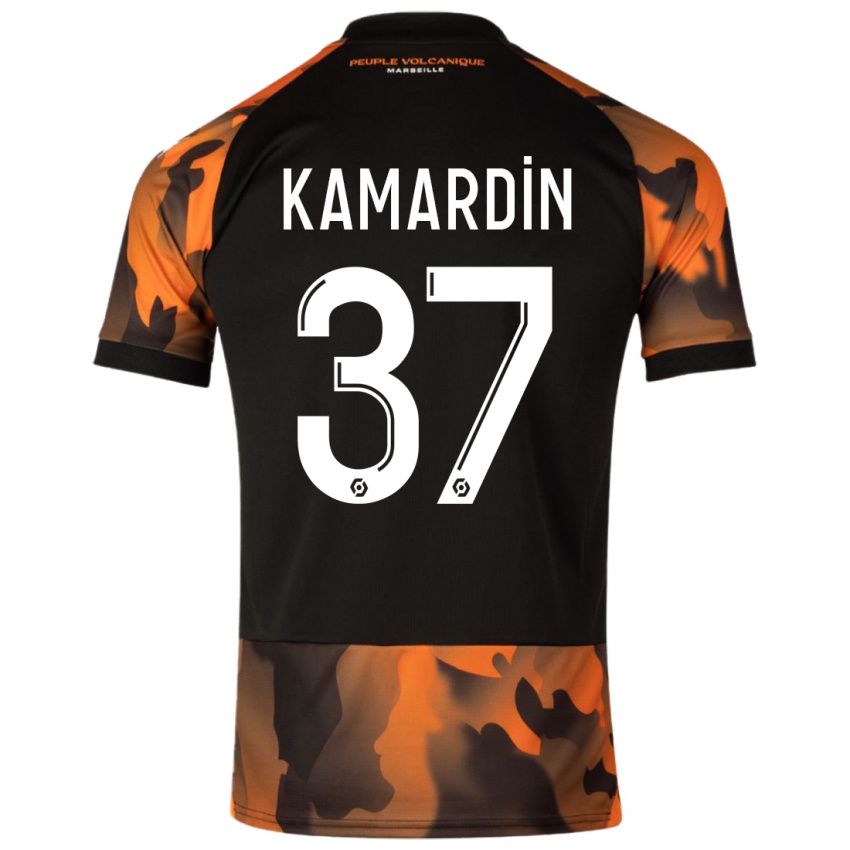 Niño Camiseta Aaron Kamardin #37 Negro Naranja Equipación Tercera 2023/24 La Camisa Argentina